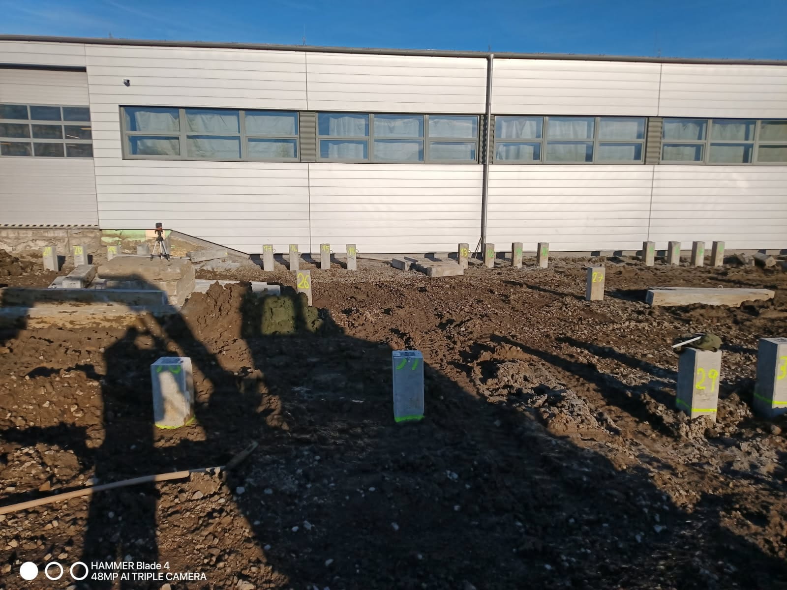 Rammed concrete piles for the foundation of a hall in Hnojník | 2025 Rammed concrete piles for the foundation of a hall in Hnojník | 2025